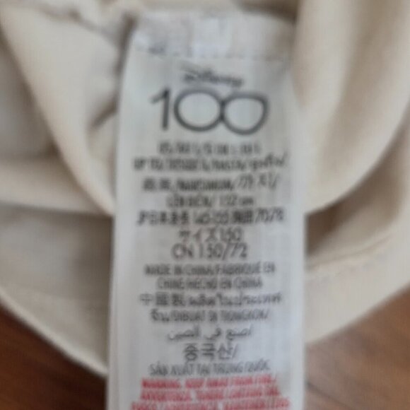 Disney 100 Years Walt Disney Disneyland Large T Shirt Boys Girls Beige Tee Top - Picture 8 of 8